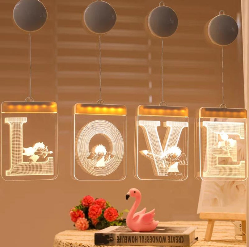 LED Letter Light Love Heart Just Marry Me Happy Birthday Party Decor Wedding Party Accessories DIY Valentine'S Day Gift Wedding