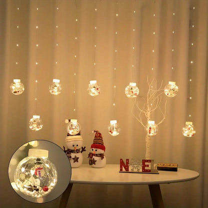 Curtain Led Light for Christmas: Wishing Ball, Old Man Snowman Christmas Tree Hanging