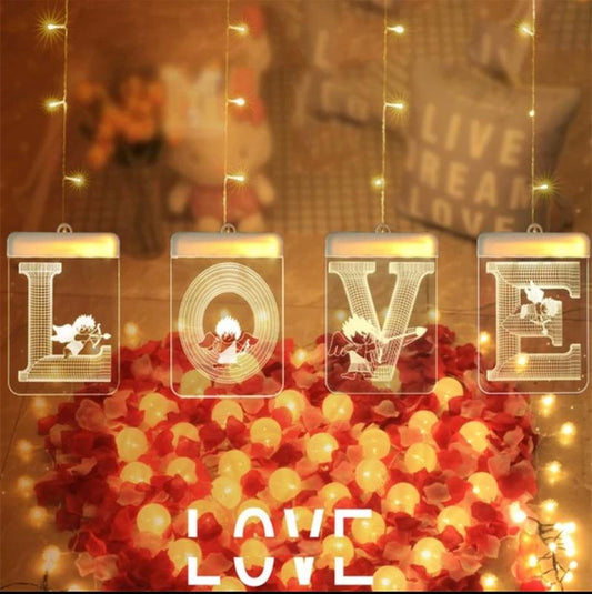 LED Letter Light Love Heart Just Marry Me Happy Birthday Party Decor Wedding Party Accessories DIY Valentine'S Day Gift Wedding