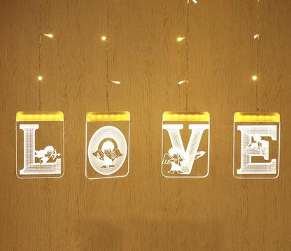 LED Letter Light Love Heart Just Marry Me Happy Birthday Party Decor Wedding Party Accessories DIY Valentine'S Day Gift Wedding