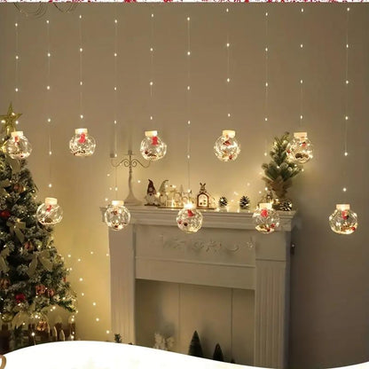 Curtain Led Light for Christmas: Wishing Ball, Old Man Snowman Christmas Tree Hanging