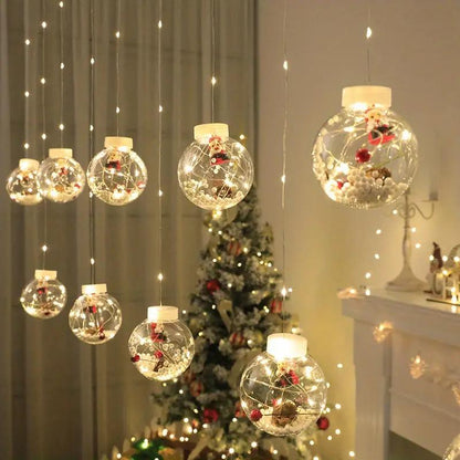 Curtain Led Light for Christmas: Wishing Ball, Old Man Snowman Christmas Tree Hanging